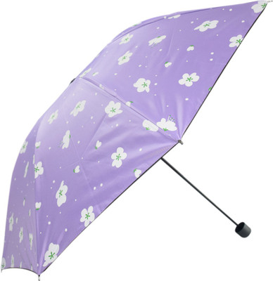 

KEKEMI 3 Fold Designer Sun & Rain Umbrella(Purple)
