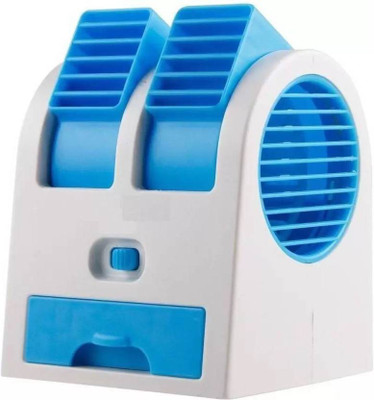 

House of Sensation Adjustable Angles Scented Air Conditioning Air Cooler USB Electric Mini Fan Desktop Bladeless Portable high Blowing Speed RT3 USB Fan(Blue, White)