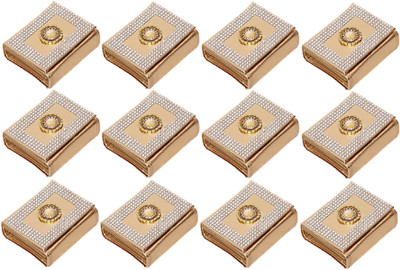 

Kuber Industries Foldable Bindi Kit, Bindi Cover Golden Tissue Laminated Set of 12 Pcs (16 Flaps) (Code-COM057) Jewellery Vanity Box(Golden)