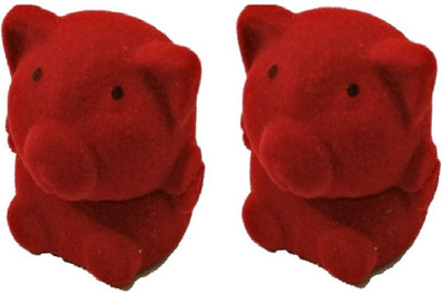 

Addyz Pack of 2 Pieces Teddy Shaped Velvet Rituals Birthday Ring Case Gold/Silver Coin Jewelry Gifting Box Jewellery Vanity Box(Red)