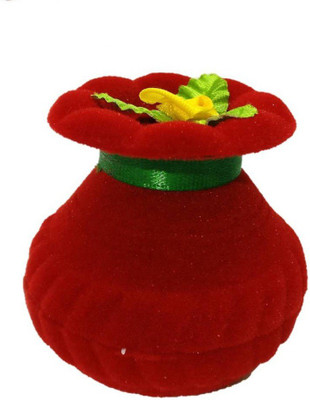 

Addyz Velvet Pot Shaped Rituals Ring Case, Gold/Silver Coin Jewelry Gifting Box Jewllery Vanity Box(Red)