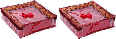 

Kuber Industries 4 Rod Brocade Bangle box (3 cm x 27 cm x 36 cm, 4 Rods, Maroon) Set of 2 Pcs (Code-COM022) Jewellery Vanity Box(Maroon)