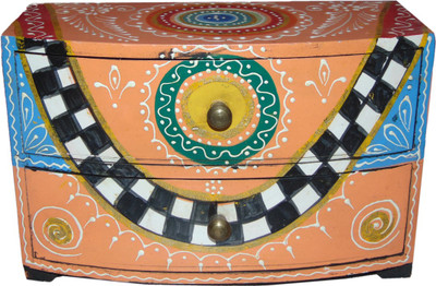 

AKHANIHANDICRAFTS Akhani Handicrafts Multicolor Hand Painted Wooden Desk With 2 Drawer Decorative Box Vanity Box(Multicolor)