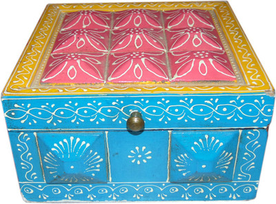 

AKHANIHANDICRAFTS Akhani Handicrafts Multicolor Hand Painted Wooden Box Decorative Box Vanity Box(Multicolor)