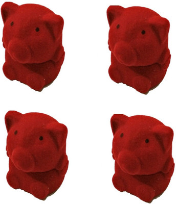 

Addyz Pack of 4 Pieces Teddy Shaped Velvet Rituals Birthday Ring Case Gold/Silver Coin Jewelry Gifting Box Jewellery Vanity Box(Red)