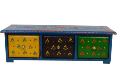 

AKHANIHANDICRAFTS Akhani Handicrafts Multicolor Wooden Hand Painted Decorative Box With 3 Drawer Decorative Box Vanity Box(Multicolor)