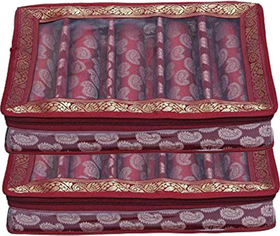 

Kuber Industries 5 Roll Brocade Bangle box With Hard Board Support Set of 2 Pcs Maroon (Code-COM003) Jewellery Vanity Box(Maroon)