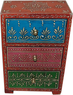 

AKHANIHANDICRAFTS Akhani Handicrafts Multicolor Wooden Hand Painted Box With 3 Drawer Decorative Box Vanity Box(Multicolor)