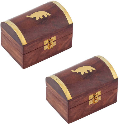 

Craft Art India Combo Offer -Home Decor Wooden Decorative Jewellery Storage Box - 2 Pcs Jewellery Vanity Box(Brown)