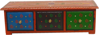 

AKHANIHANDICRAFTS Akhani Handicrafts Multicolor Wooden Hand Painted Decorative Molding Box With 3 Drawer Decorative Box Vanity Box(Multicolor)