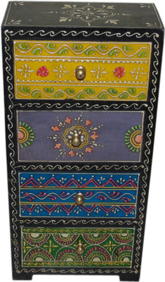 

AKHANIHANDICRAFTS Akhani Handicrafts Multicolor Wooden Hand Painted Box With 4 Drawer Decorative Box Vanity Box(Multicolor)