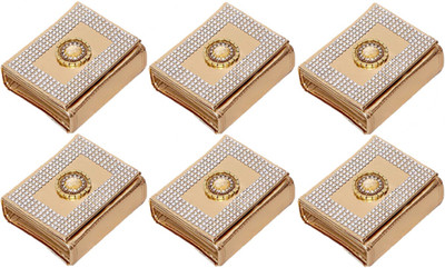 

Kuber Industries Foldable Bindi Kit, Bindi Cover Golden Tissue Laminated Set of 6 Pcs (16 Flaps) (Code-COM056) Jewellery Vanity Box(Golden)