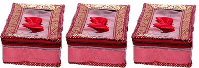 

Kuber Industries 2 Rod Brocade Bangle box Set of 3 Pcs (9 cm x 17 cm x 28 cm) (Code-COM054) Jewellery Vanity Box(Maroon)