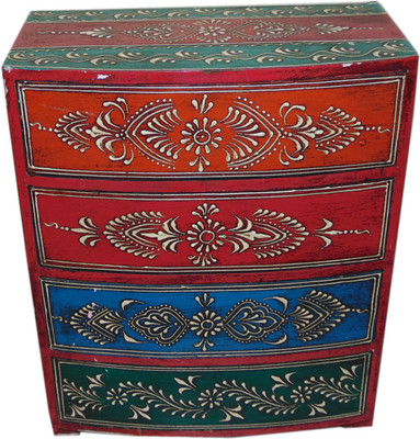 

AKHANIHANDICRAFTS Akhani Handicrafts Multicolor Wooden Hand Painted Box With 4 Drawer Decorative Box Vanity Box(Multicolor)