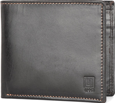

U+N Men Black Genuine Leather Wallet(6 Card Slots)