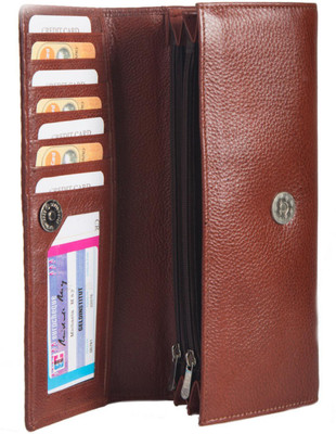 

Chevron Women Brown Genuine Leather Wallet(7 Card Slots)