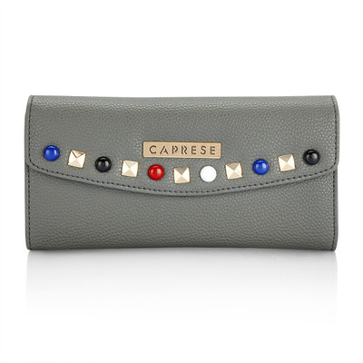 

Caprese Women Grey Artificial Leather Wallet(6 Card Slots), Dark grey