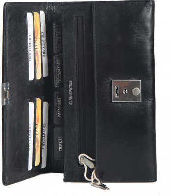 

Chevron Women Formal Black Genuine Leather Wallet(6 Card Slots)