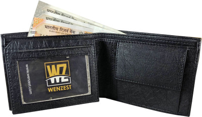 WENZEST Men Black Artificial Leather Wallet(7 Card Slots)
