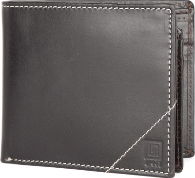 

U+N Men Black Genuine Leather Wallet(6 Card Slots)