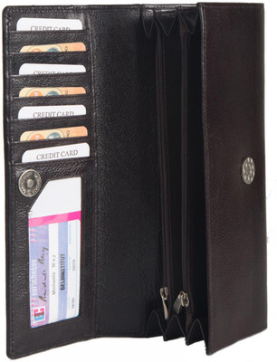 

Chevron Women Brown Genuine Leather Wallet(7 Card Slots)