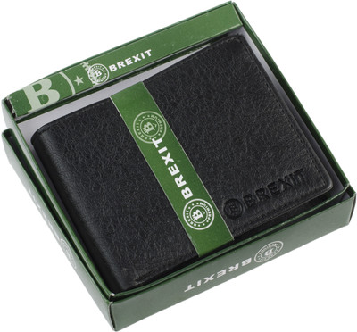 

Brexit Men Black Artificial Leather Wallet(10 Card Slots)