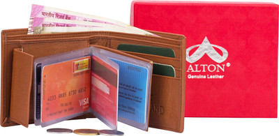 alton Boys Tan Genuine Leather Document Holder(12 Card Slots)