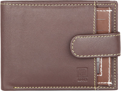 

U+N Men Brown Genuine Leather Wallet(7 Card Slots)