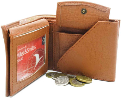

NIetz Men Tan Genuine Leather Wallet(5 Card Slots)