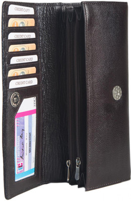 

Chevron Women Brown Genuine Leather Wallet(5 Card Slots)