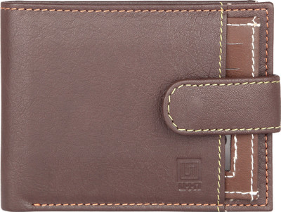 

U+N Men Brown Genuine Leather Wallet(7 Card Slots)