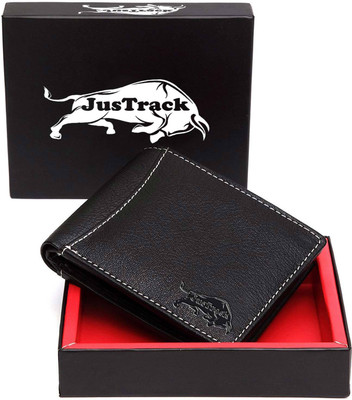 

JusTrack Men Black Genuine Leather Wallet(6 Card Slots)