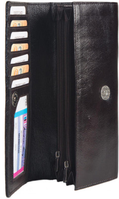 

Chevron Women Brown Genuine Leather Wallet(7 Card Slots)