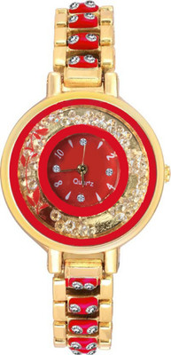 

KNACK K-725C54 latest gold and red matel belt attractive bracelet watch for Girl's Watch - For Girls