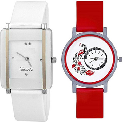 

Freny Exim collage trend white and red beautiul stylish women watch for ladies Glory_series_24 Watch - For Girls