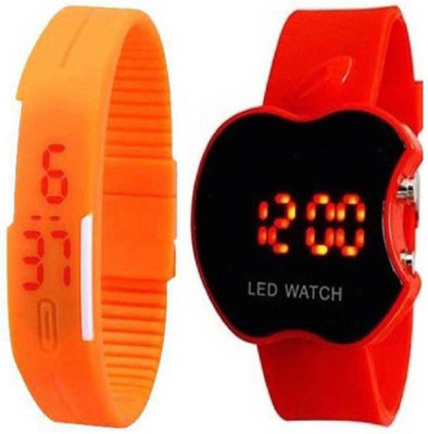 

Talgo New Arrival 2018 Red Robin Season Special RRALEDORAPPLERDS New Special CollectioN Led orange Rectangle Dial & orange Rubber Belt And Black Apple Shape Dial & Red Rubber Belt Atrractive And Comfertable Strap (Combo Of 2) RRALEDORAPPLERDS Watch - For 