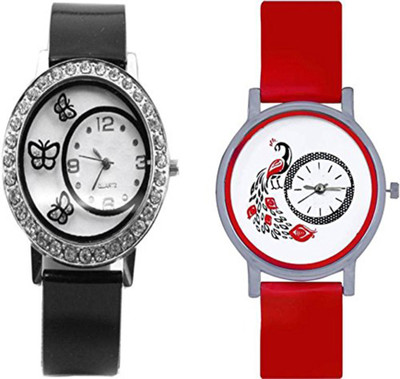 80 Off On Freny Exim Attractive And Stylish Black And Red Colour Strap Designer Womens Combo Watches For Ladies Glory Series 36 Watch For Girls On Flipkart Paisawapas Com