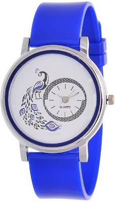 

Freny Exim beautiful peacock in dial with blue colour strap round dial women watch for ladies Glory_series_27 Watch - For Girls