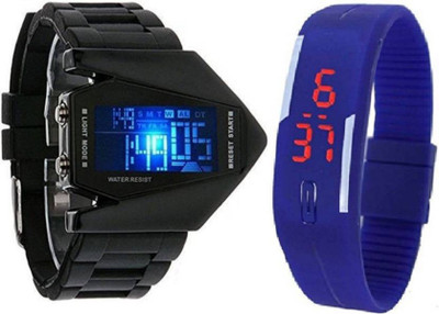 

Talgo New Arrival 2018 Red Robin Season Special RRSLEDROCKETBKLEDBU New Special Collection Rocket Tiangle Shape Black Digital Dial & Black Rubber Belt And Led Digital Blue Rectangle Dial And Blue rubber Belt & Atrractive And Comfertable Strap (Combo Of 2)