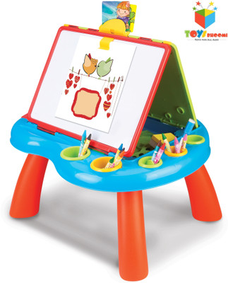 

Toys Bhoomi Educational Double-sided Kid's Portable Learning Easel with Magnetic Drawing WhiteBoard & Writing Blackboard(Multicolor)