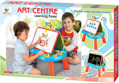 

Toys Bhoomi Double-sided Portable Learning Easel with Magnetic Drawing WhiteBoard & Writing Blackboard Playset