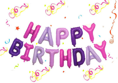 

AMFIN Solid (16 Inch) Happy Birthday Foil Balloon Set for Birthday Party Supplies , Happy birthday balloons for birthday decoration - Pink And Purple Balloon(Pink, Purple, Pack of 1)