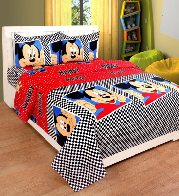 

Vrinda Home Décor 200 TC Cotton Double Cartoon Bedsheet(Pack of 3, Multicolor)