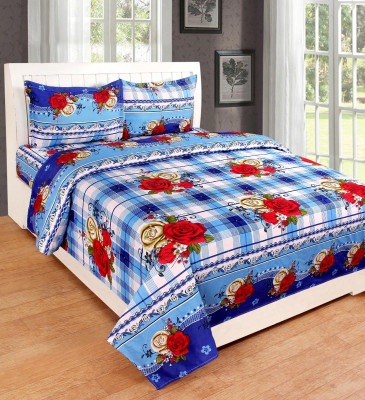 

Vrinda Home Décor 200 TC Cotton Double Floral Bedsheet(Pack of 3, Multicolor)