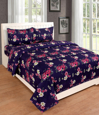 

Vrinda Home Décor 200 TC Cotton Double Floral Bedsheet(Pack of 3, Multicolor)