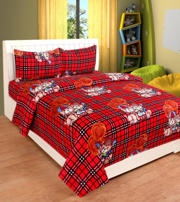 

Vrinda Home Décor 200 TC Cotton Double Cartoon Bedsheet(Pack of 3, Multicolor)