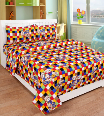 

Vrinda Home Décor 200 TC Cotton Double Checkered Bedsheet(Pack of 3, Multicolor)
