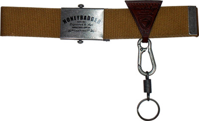 

Honey Badger Men & Women Casual Beige Canvas Belt