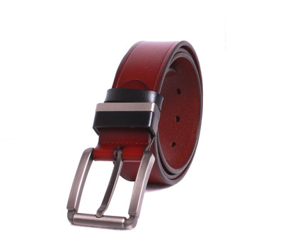 

BlackBuck Men Casual Maroon Genuine Leather Belt, Cherry color