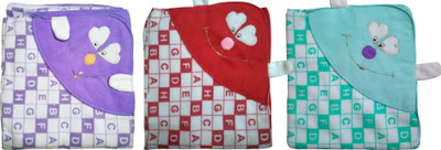 

ATXP Text Print  Hooded Baby Blanket(Fur, Blue_Red_Green